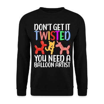 Balloon Animal Balloon Twisting - Unisex Sweatshirt - black - Front - Alina (178cm) & Michal (187cm)