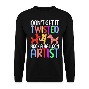 Balloon Animal Balloon Twisting - Unisex Sweatshirt - black - Front - Alina (178cm) & Michal (187cm)