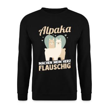 Alpaca - Unisex Sweatshirt - black - Front - Alina (178cm) & Michal (187cm)