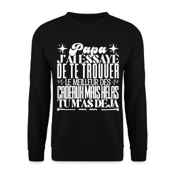 Dad Gift. Best gift for father. - Unisex Sweatshirt - black - Front - Alina (178cm) & Michal (187cm)