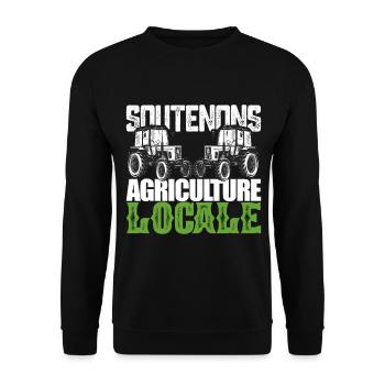 Soutenons l'agriculture locale.Agriculteurs france - Sweat-shirt Unisexe - noir - Devant - Alina (178cm) & Michal (187cm)