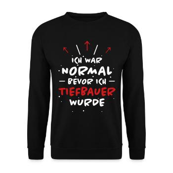 Tiefbauer Spruch Beruf Lustiges Tiefbauer Geschenk - Unisex Pullover - Schwarz - Vorne - Alina (178cm) & Michal (187cm)