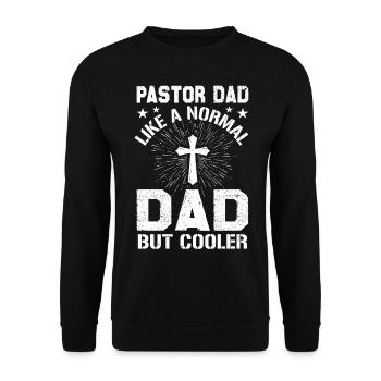 Pastor and Dad Pastor Gifts for Men Fathers Day - Unisex Pullover - Schwarz - Vorne - Alina (178cm) & Michal (187cm)