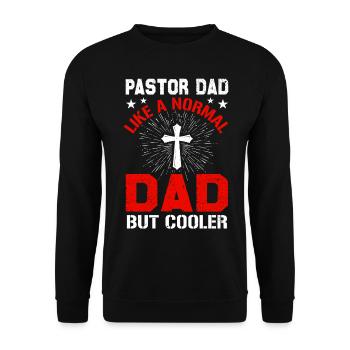 Pastor and Dad Pastor Gifts for Men Fathers Day - Unisex Pullover - Schwarz - Vorne - Alina (178cm) & Michal (187cm)