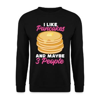 Amoureux des crêpes Les enfants J’aime les crêpes - Sweat-shirt Unisexe - noir - Devant - Alina (178cm) & Michal (187cm)