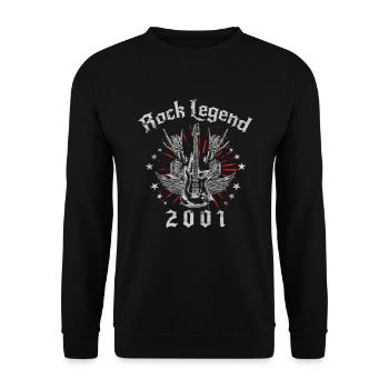 2001 Birthday Rock Legends Guitar - Unisex Sweatshirt - black - Front - Alina (178cm) & Michal (187cm)