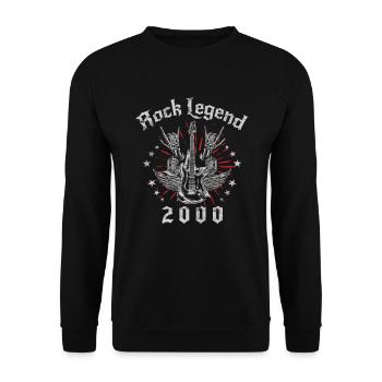2000 Birthday Rock Legends Guitar - Unisex Sweatshirt - black - Front - Alina (178cm) & Michal (187cm)