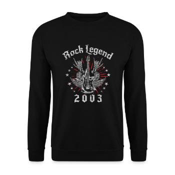 2003 Birthday Rock Legends Guitar - Unisex Sweatshirt - black - Front - Alina (178cm) & Michal (187cm)