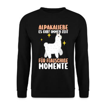 Alpaca - Unisex Sweatshirt - black - Front - Alina (178cm) & Michal (187cm)