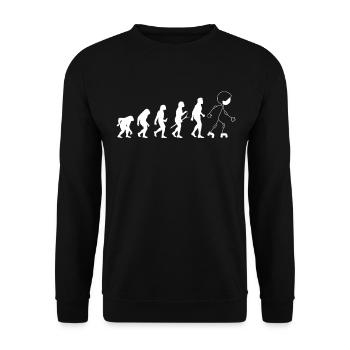 Funny Roller Skating Evolution Roller Skater - Unisex Pullover - Schwarz - Vorne - Alina (178cm) & Michal (187cm)