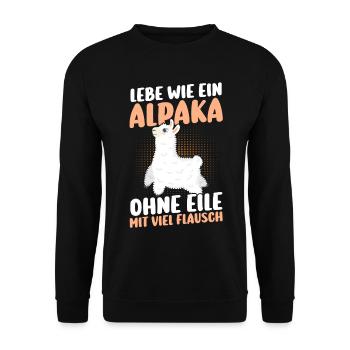 Alpaka - Unisex Pullover - Schwarz - Vorne - Alina (178cm) & Michal (187cm)