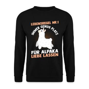 Alpaga - Sweat-shirt Unisexe - noir - Devant - Alina (178cm) & Michal (187cm)