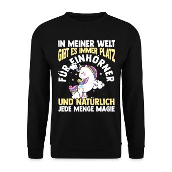 Magic Unicorn - Unisex Sweatshirt - black - Front - Alina (178cm) & Michal (187cm)