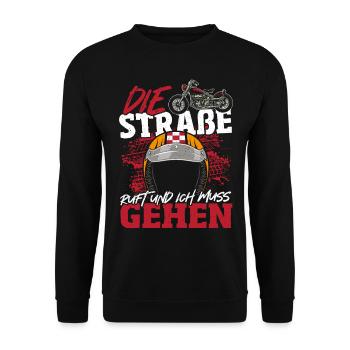 Motorrad, Motorradhelm, Motorradbekleidung, Bestes - Unisex Pullover - Schwarz - Vorne - Alina (178cm) & Michal (187cm)
