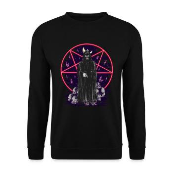 Mort, Monstre, Horreur, Fantaisie, Démon, Mort, Halloween - Sweat-shirt Unisexe - noir - Devant - Alina (178cm) & Michal (187cm)