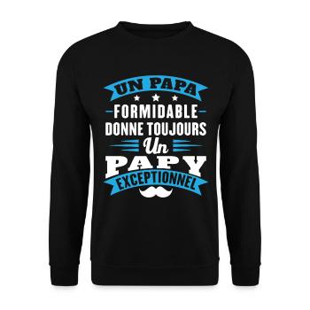 Terrific Dad Always Gives Grandpa Exceptional - Unisex Sweatshirt - black - Front - Alina (178cm) & Michal (187cm)