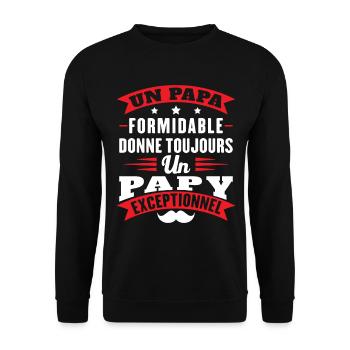 Terrific Dad Always Gives Grandpa Exceptional - Unisex Sweatshirt - black - Front - Alina (178cm) & Michal (187cm)