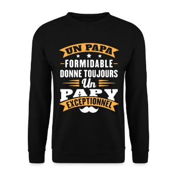 Terrific Dad Always Gives Grandpa Exceptional - Unisex Sweatshirt - black - Front - Alina (178cm) & Michal (187cm)