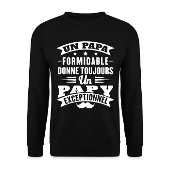 Terrific Dad Always Gives Grandpa Exceptional - Unisex Sweatshirt - black - Front - Alina (178cm) & Michal (187cm)