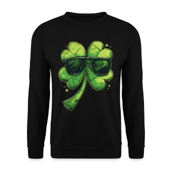 Shamrock Lunettes de soleil Shamrock Saint Patrick - Sweat-shirt Unisexe - noir - Devant - Alina (178cm) & Michal (187cm)