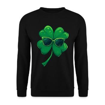 Shamrock Shamrock Lunettes de soleil Saint Patrick - Sweat-shirt Unisexe - noir - Devant - Alina (178cm) & Michal (187cm)
