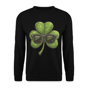 Shamrock Shamrock Lunettes de soleil Saint Patrick - Sweat-shirt Unisexe - noir - Devant - Alina (178cm) & Michal (187cm)