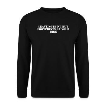 Randonnée - Ne laissez rien d’autre que des empreintes de pas sur votre - Sweat-shirt Unisexe - noir - Devant - Alina (178cm) & Michal (187cm)
