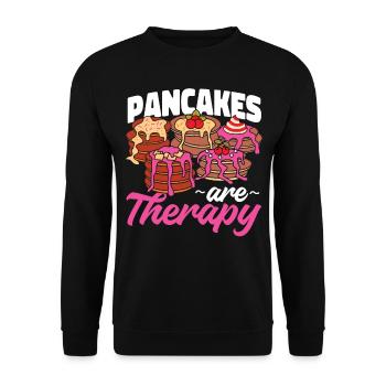 Pancake Lover Kids Pancakes Are - Unisex Sweatshirt - black - Front - Alina (178cm) & Michal (187cm)