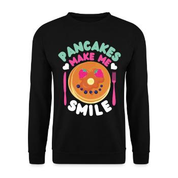 Pancake Lover Kids Pancakes Make - Unisex Sweatshirt - black - Front - Alina (178cm) & Michal (187cm)
