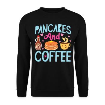 Pancake Lover Kids Pancakes And - Unisex Sweatshirt - black - Front - Alina (178cm) & Michal (187cm)
