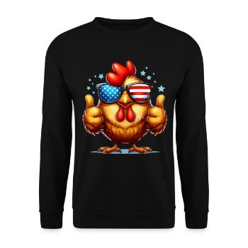 America Chicken Independence Day 4th of July Funny - Unisex Sweatshirt - black - Front - Alina (178cm) & Michal (187cm)