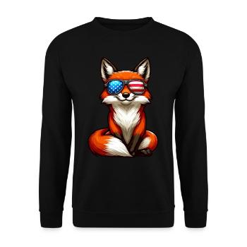 Fox America Jour de l’Indépendance Stars and Stripes - Sweat-shirt Unisexe - noir - Devant - Alina (178cm) & Michal (187cm)