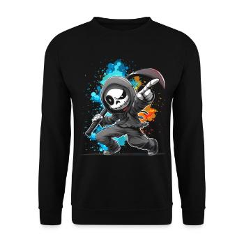 The Grim Reaper. Fantasy, Fun, Fun, Cool, Humor, Horny - Unisex Sweatshirt - black - Front - Alina (178cm) & Michal (187cm)