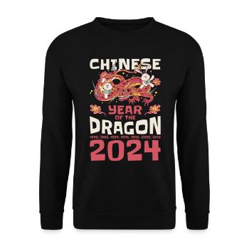 Chinese Year of the Dragon 2024 Chinese New Years - Unisex Sweatshirt - black - Front - Alina (178cm) & Michal (187cm)