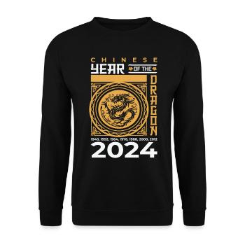 Chinese Year of the Dragon 2024 Chinese New Years - Unisex Sweatshirt - black - Front - Alina (178cm) & Michal (187cm)