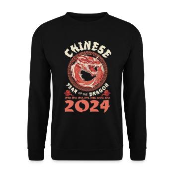 Chinese Year of the Dragon 2024 Chinese New Years - Unisex Sweatshirt - black - Front - Alina (178cm) & Michal (187cm)
