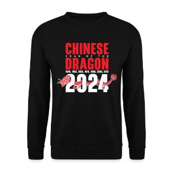 Chinese Year of the Dragon 2024 Chinese New Years - Unisex Sweatshirt - black - Front - Alina (178cm) & Michal (187cm)