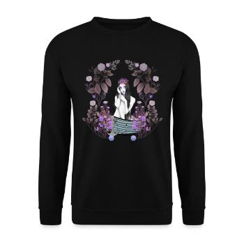 Girl Woman Boot Nostalgic Floral Sensual - Unisex Sweatshirt - black - Front - Alina (178cm) & Michal (187cm)
