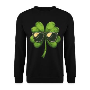 Lunettes de soleil Shamrock de la Saint-Patrick Shamrock - Sweat-shirt Unisexe - noir - Devant - Alina (178cm) & Michal (187cm)