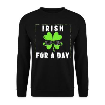 Irlandais d’un jour Saint Patrick Kleeblatt Shamrock - Sweat-shirt Unisexe - noir - Devant - Alina (178cm) & Michal (187cm)