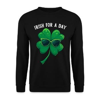 Irlandais d’un jour Kleeblatt Saint Patrick Shamrock - Sweat-shirt Unisexe - noir - Devant - Alina (178cm) & Michal (187cm)