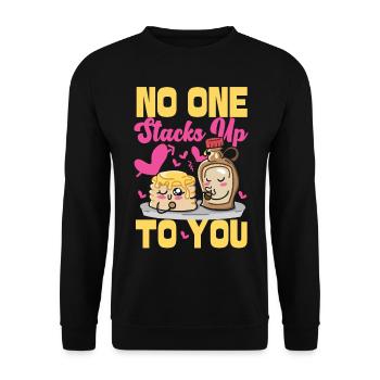 Pancake Lover Kids Valentines Day - Unisex Pullover - Schwarz - Vorne - Alina (178cm) & Michal (187cm)