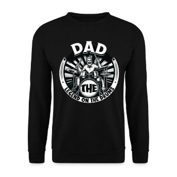 Fête des pères Papa la légende à la batterie Papa Papa - Sweat-shirt Unisexe - noir - Devant - Alina (178cm) & Michal (187cm)