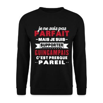 Pas parfaite mais je suis supporter Guingampais - Sweat-shirt Unisexe - noir - Devant - Alina (178cm) & Michal (187cm)