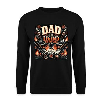 Father's Day Dad the Legend on the grill Dad Dad - Unisex Sweatshirt - black - Front - Alina (178cm) & Michal (187cm)