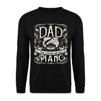 Father's Day Dad the Legend on the piano Dad Dad - Unisex Sweatshirt - black - Front - Alina (178cm) & Michal (187cm)
