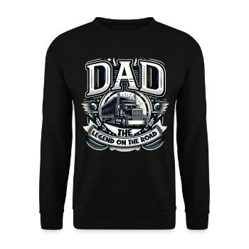Vatertag Dad the Legend on the road Papa Vater - Unisex Pullover - Schwarz - Vorne - Alina (178cm) & Michal (187cm)