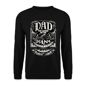 Father's Day Dad the Legend on the piano Dad Dad - Unisex Sweatshirt - black - Front - Alina (178cm) & Michal (187cm)