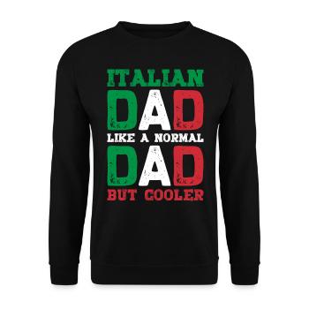 Papa italien Italie drapeau cadeaux pour les hommes fête des pères - Sweat-shirt Unisexe - noir - Devant - Alina (178cm) & Michal (187cm)