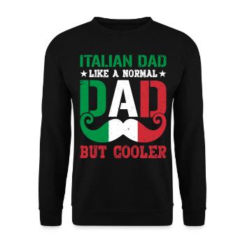 Italian Dad Italy Flag Gifts for Men Father's Day - Unisex Pullover - Schwarz - Vorne - Alina (178cm) & Michal (187cm)